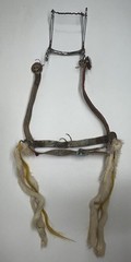 Vintage Western Navajo Beaded Horse Headstall Bridle Metal Bit With Fur