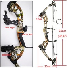 Archery Compound Bow Fishing Set 30-55lbs Bowfishing Reel Shooting Hunting RH LH