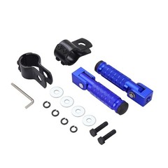 M8 90° Foldable Motorcycle Foot Pegs, CNC Aluminum Alloy & Anti-Skid Blue