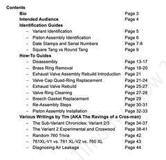 Crosman 760 – Self Cocking – Handbook – Rebuilders Guide – Variants 1-4