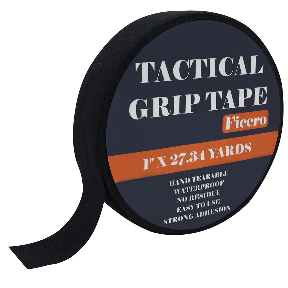 Gun Grip Tape, 1 Inch x 27.34 Yards Black Goon Tape, Water-Resistant Tactical Ta