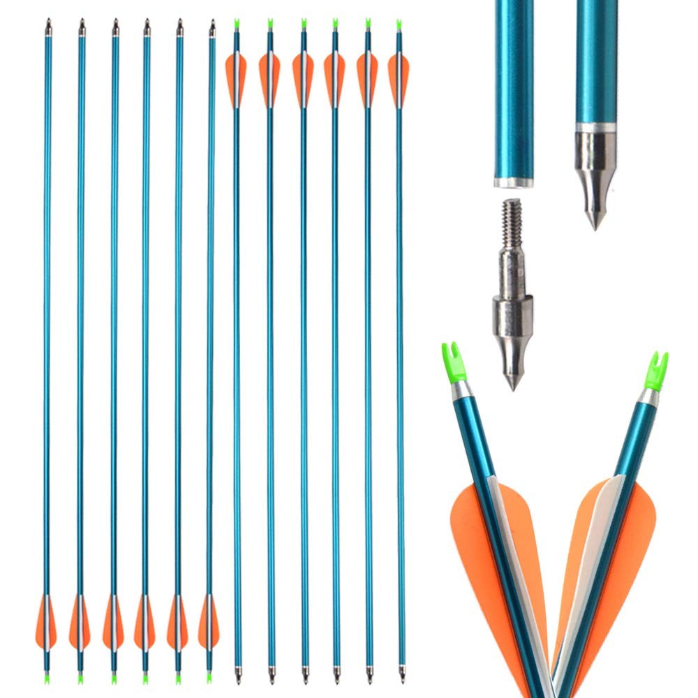 31» Aluminum Arrows Spine 500 Hunting Targeting Arrow Practice Archery for C…