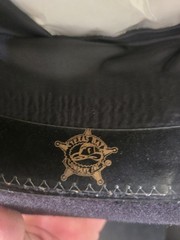 Vintage Pigalle 7X Wool Felt Gambler Hat Black Studded Leather Band Size 6 3/4