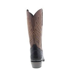 Tony Lama Ray Smooth Ostrich Round Toe Mens Black Wide Cowboy Western Boots