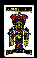 Vintage 1980’s Schmitt Stix Skateboards Monty￼ Sticker In DayGlow Colors