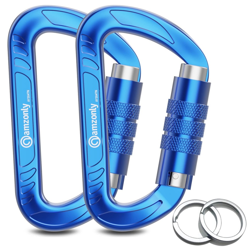 3inch Auto Locking Carabiner Clips Heavy Duty, 12KN /2697lbs Lightweight keyc…