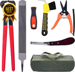 14″ Horse Farrier Tool Kit 6Pcs Hoof Trimming Set for Horses Cows Sheep