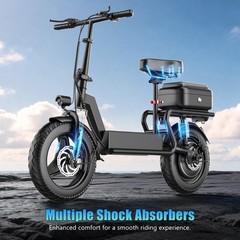 Electric Scooter with Seat Peak 1500W Motor Up to 25MPH 45 Miles 14″ for Adults