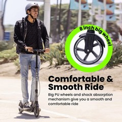 Aero Big Wheels Kick Scooter for Kids 6+, Teens & Adults | Light Up Wheels, H