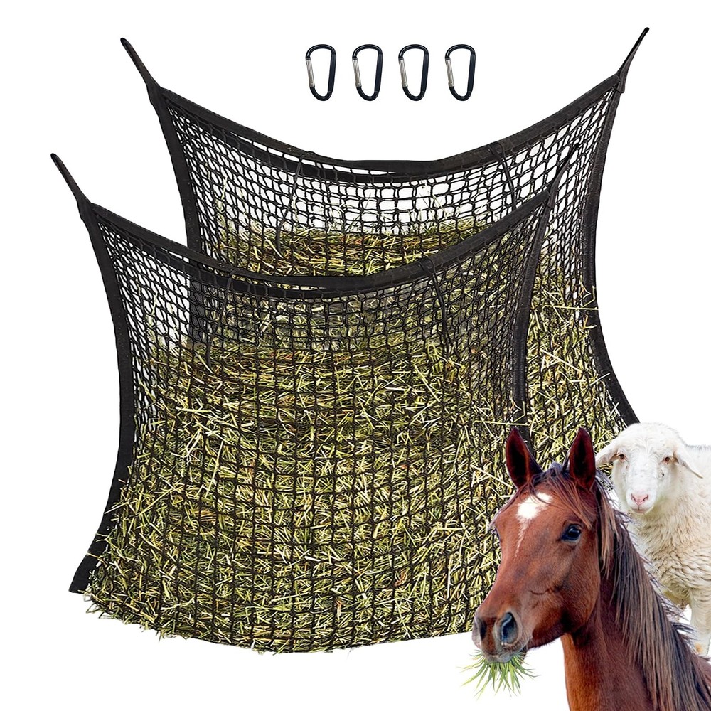 WTYPOPK 2 PCS Slow Feed Hay Nets for Horses 31.5″ x 35.4″ Large Capacity Hay…