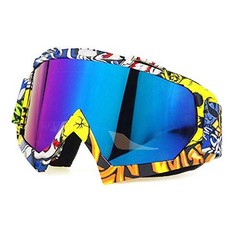 Motocross Motorcycle Goggles Bike Off Road Racing White-yellow-blue Multicolor