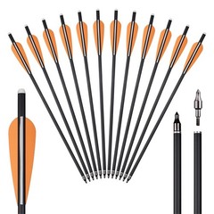 20″ Carbon Crossbow Bolts Arrows OD8.8mm 4″ Vanes Archery Crossbow Hunting 12PCS