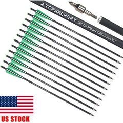 20″ Carbon Crossbow Bolts Arrows OD8.8mm 4″ Vanes Archery Crossbow Hunting 12PCS