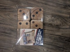 🎲Set of 5 Giant Solid Wooden Rolling 3.5″ x 3.5″ Dice With Carrying Bag