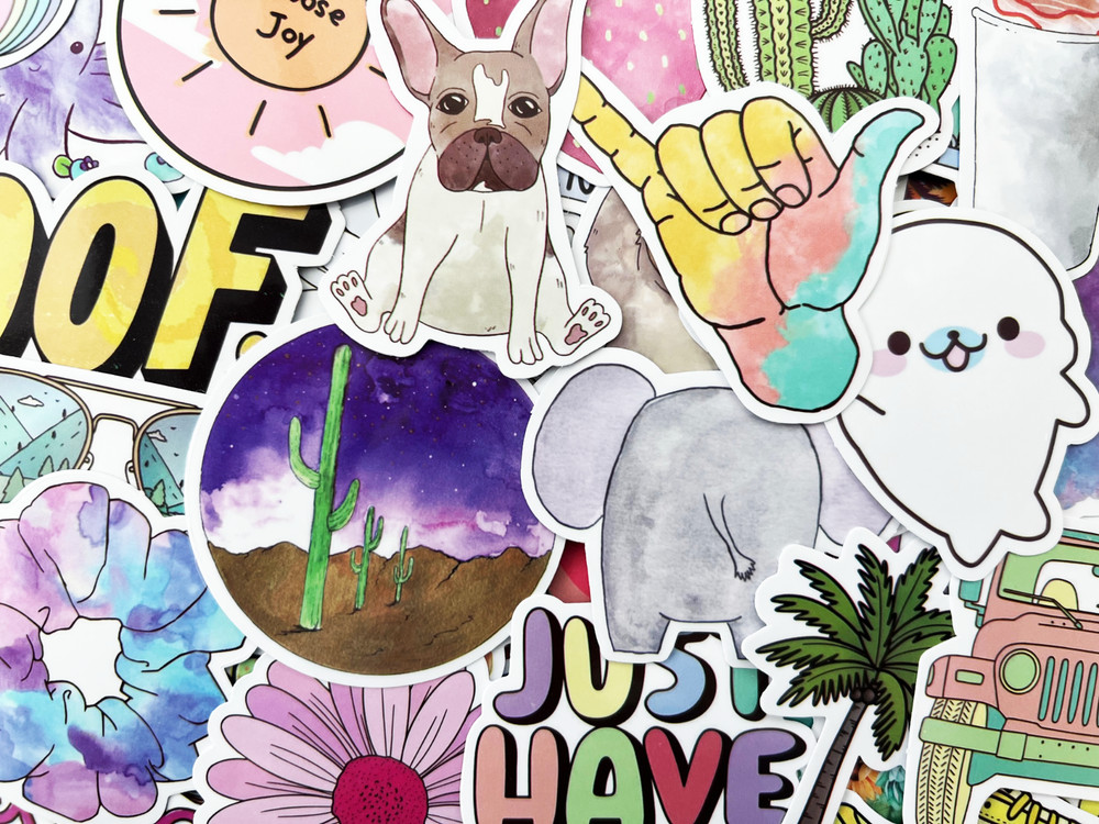 100 Cool Colorful Sticker Pack Skateboard Laptop Car Decals Boys Girls Lot