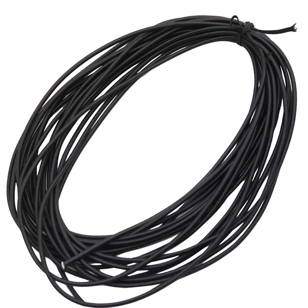 EKEV 1/8″ × 25 ft Elastic Shock Cord Bungee Ropes – 1/8 in × 25 ft, Black
