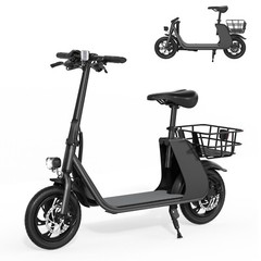 450W Sports Electric Scooter Adult with Seat Electric Moped Ebike E-Scooter
