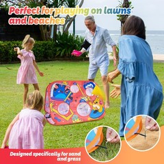 Giant 3-in-1 Bean Bag Toss Game for Kids, Toddler Outdoor Toy Tic Tac Toe Gam…