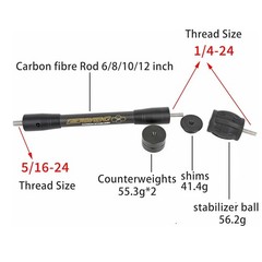 Archery Carbon Balance Bar SilencerCompound Bow Stabilizer Target 6/8/10/12/15″