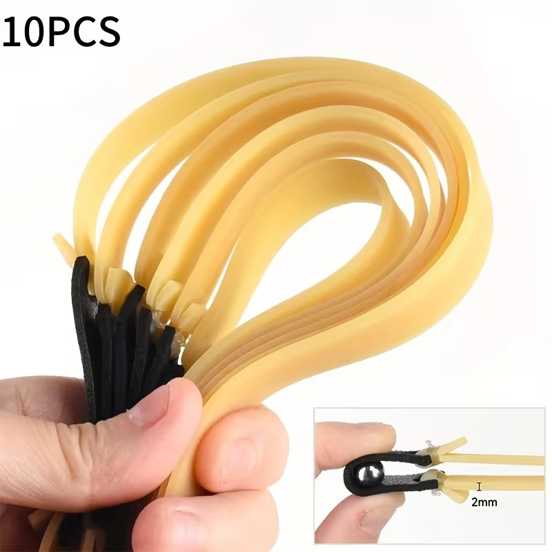 10 Pack Flat Rubber Bands 2.0mm Thick Elastic Slingshot Replacement for Hunting