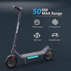500W Electric Scooter Adult 50KM Range 10» Tire E-Scooter Commuter 25km/h APP
