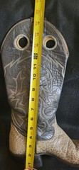 Rare Vintage Tony Lama Grey Bullhide Buckaroo Cowboy Boots-M 8 AA / W 9.5 Narrow