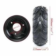 6″ 145/70-6 Motorcycle Front Rear Wheel Rim Tire Tube for GO Kart ATV Off-Road