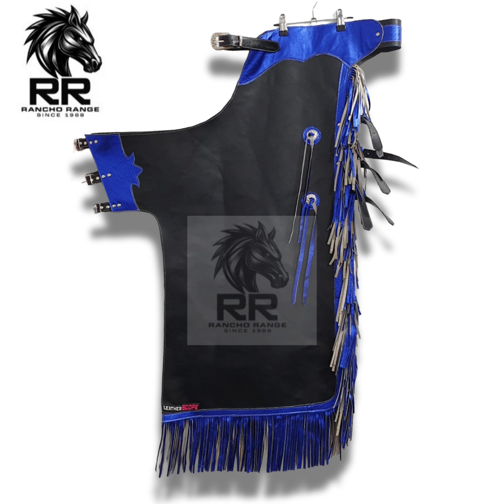 Blue Leather Bull Riding Chaps Western Cowboy Rodeo Gear – Custom Design