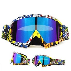 Motocross Motorcycle Goggles Bike Off Road Racing White-yellow-blue Multicolor