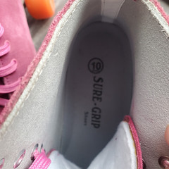 Sure-Grip Boardwalk Outdoor Quad Roller Skates Pink Suede Womens Sz 10-Mens 8.5