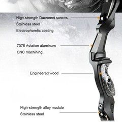 17 19 21» Premium ILF Recurve Bow Riser Handle Takedown American Hunting RH LH