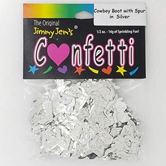 Confetti Cowboy Boot w/Spur – 3 Half Oz Bags (1.5 oz) Silver 3 THREE Pouches
