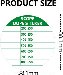 100 Pcs Scope DOPE Sticker Pack,1.5 Inch Writable Removable Self Adhesive