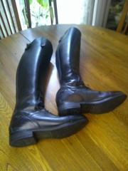 OVATION LADIES FLEX SPORT FIELD BOOT 7.5 REG CALF & BOOT BAG BOOT TREES EUC