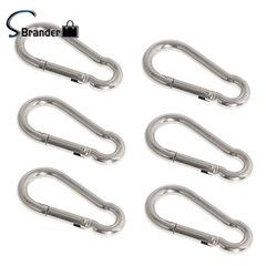 12 Pack 440 Lbs 304 Stainless Steel For Hiking Fishing Carabiner Clip Snap Hook