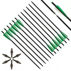 20» Hunting Crossbow Bolts Carbon Arrows 12PCS 4″ Vanes Archery Crossbow Arrows