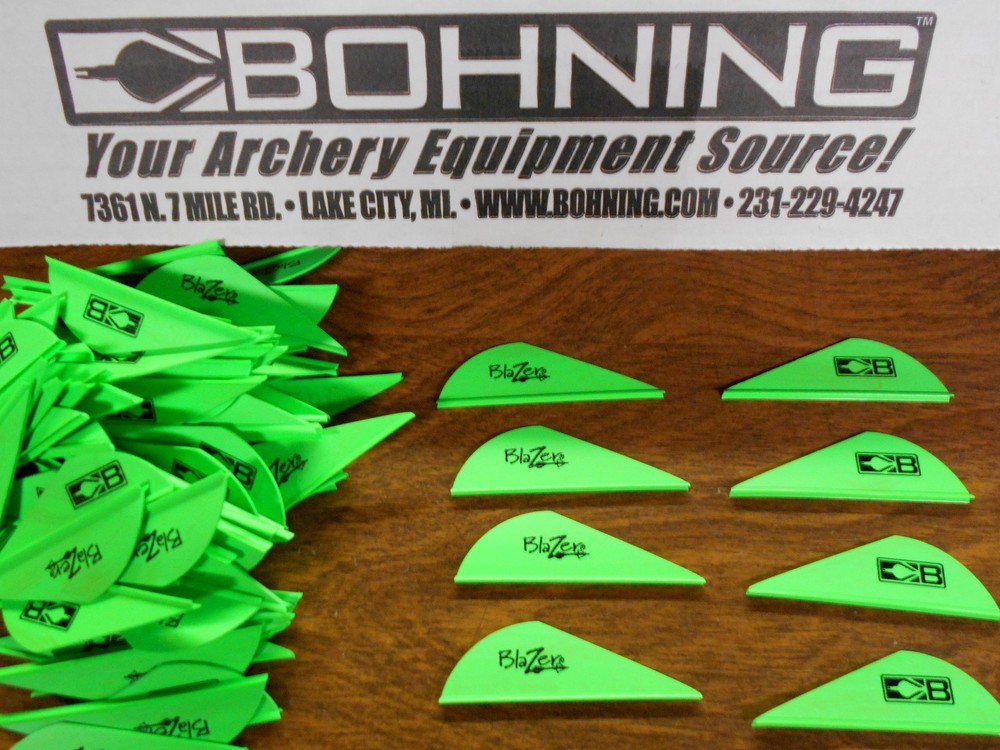 36 Bohning 2″ BLAZER Arrow Arrows fletching VANES Archery KIWI GREEN chartreuse