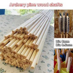 50pcs Archery Pine Wood Shafts 80cm dia8mm Wooden Arrow Outdoor Target Shoot