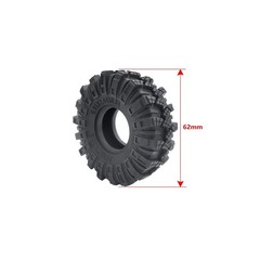 AXSPEED 4pcs 1.0inch Rubber Tires, RC Crawler Wheel Tires Tyres 62mm for 1/18…