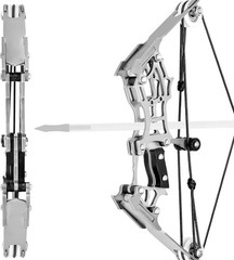 6″ Mini Compound Bow and Arrow Set Pocket Bow Metal Target Shooting Hunting Game