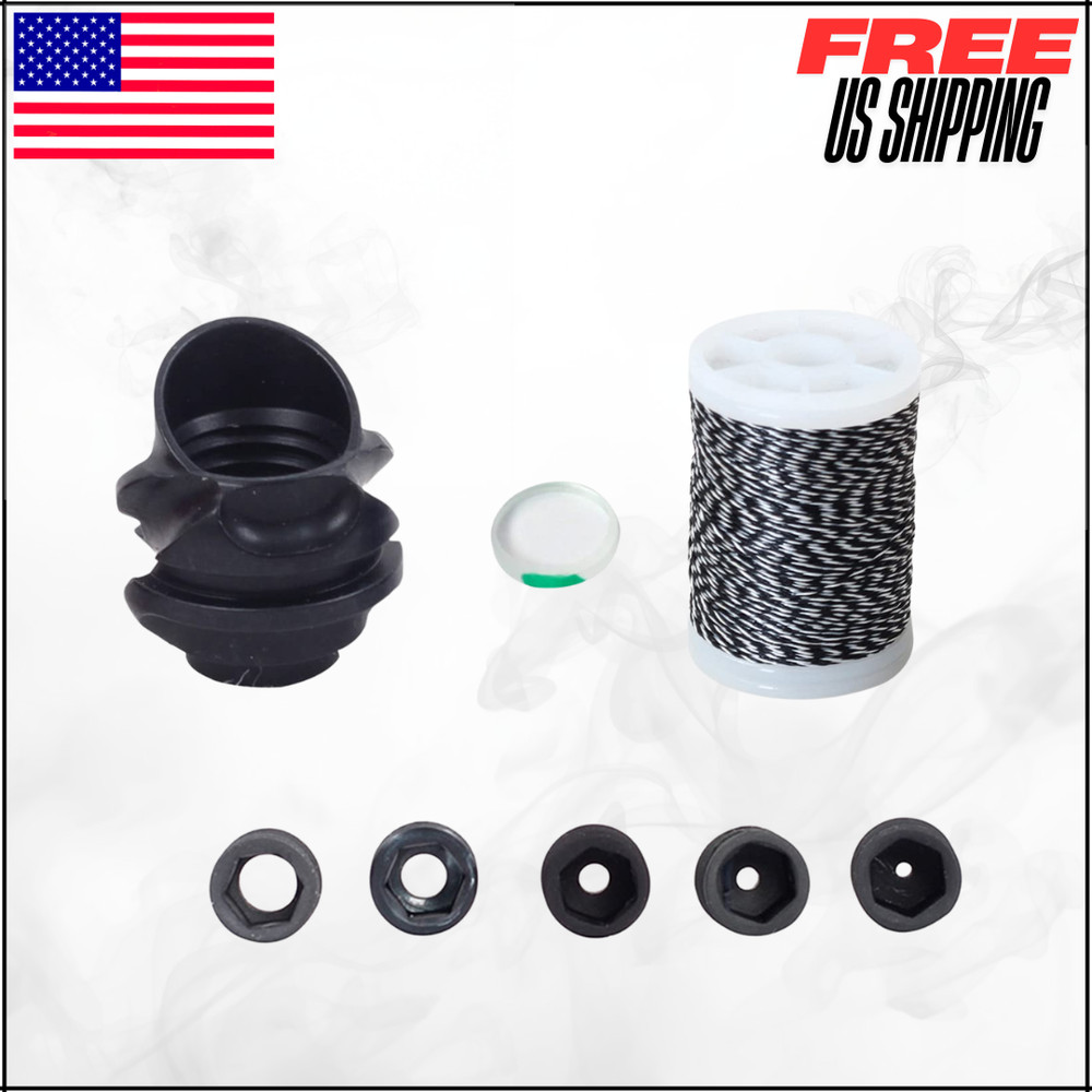 Archery Bow Hunting Hooded Peep Sight Kit Clarifier Aperture Core Lens W/ String