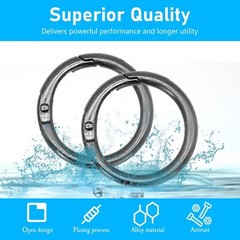 10 × Metal Spring O Rings Clip Keychain Round Carabiner Clips Snap Hook Keyring