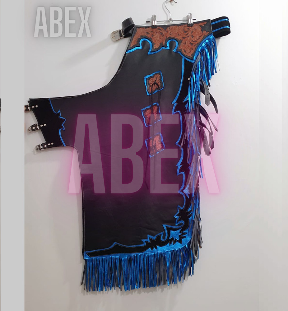 Bull Riding Pro Rodeo Chaps cowhide leather Adult fringeuede chap