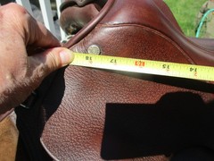18» MEDIUM CROSBY A/P ENGLISH SADDLE w NEW LEATHERS &BREAKAWAY IRONS,