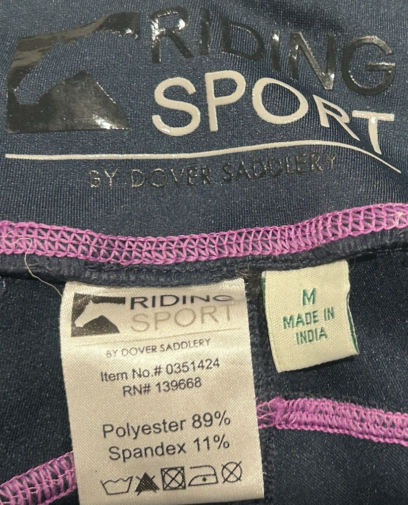 Riding Sport Dover Saddlery Leggings Navy Blue Medium Made in India Equestrian