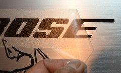 BOSE Permanent Adhesive Indoor/Outdoor Decal Sticker (Black) 1 in. x 8.5 in.