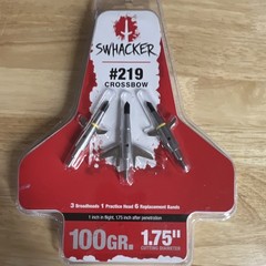 Swhacker 219 Crossbow Broadheads 100 Grain 1.75″ Cutting Diameter 3 Pack
