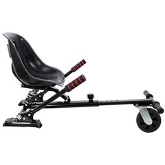 Hoverboard Go-Kart Seat Attachment, Adjustable Frame, Dual Shock Absorber, Black