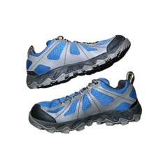 Columbia Mens 7/ W 8.5 Trailstorm Waterproof Hiking Shoes Gray Blue YM0749-036