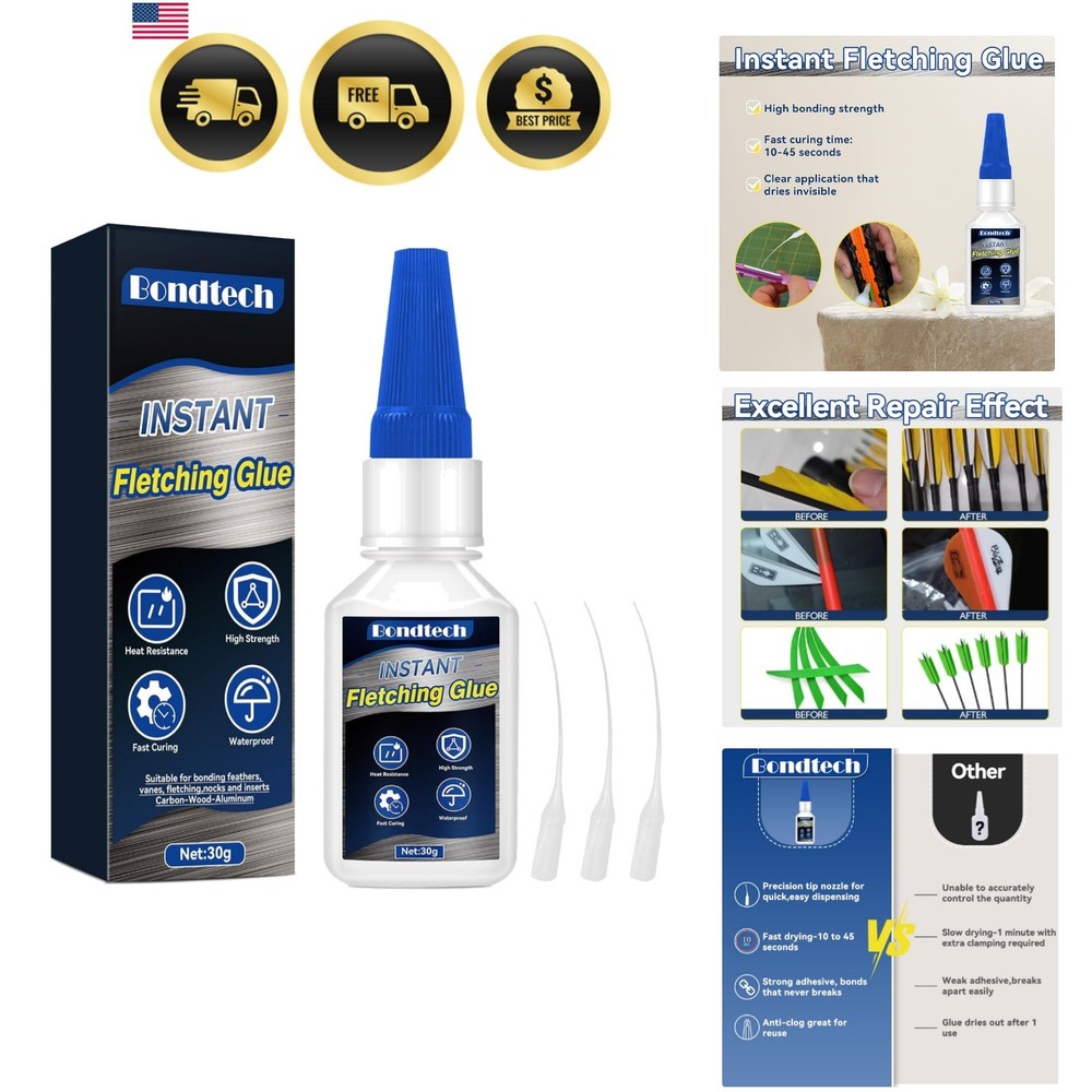 Archery Fletching Glue Rapid Bond Waterproof Clear Adhesive for Arrows